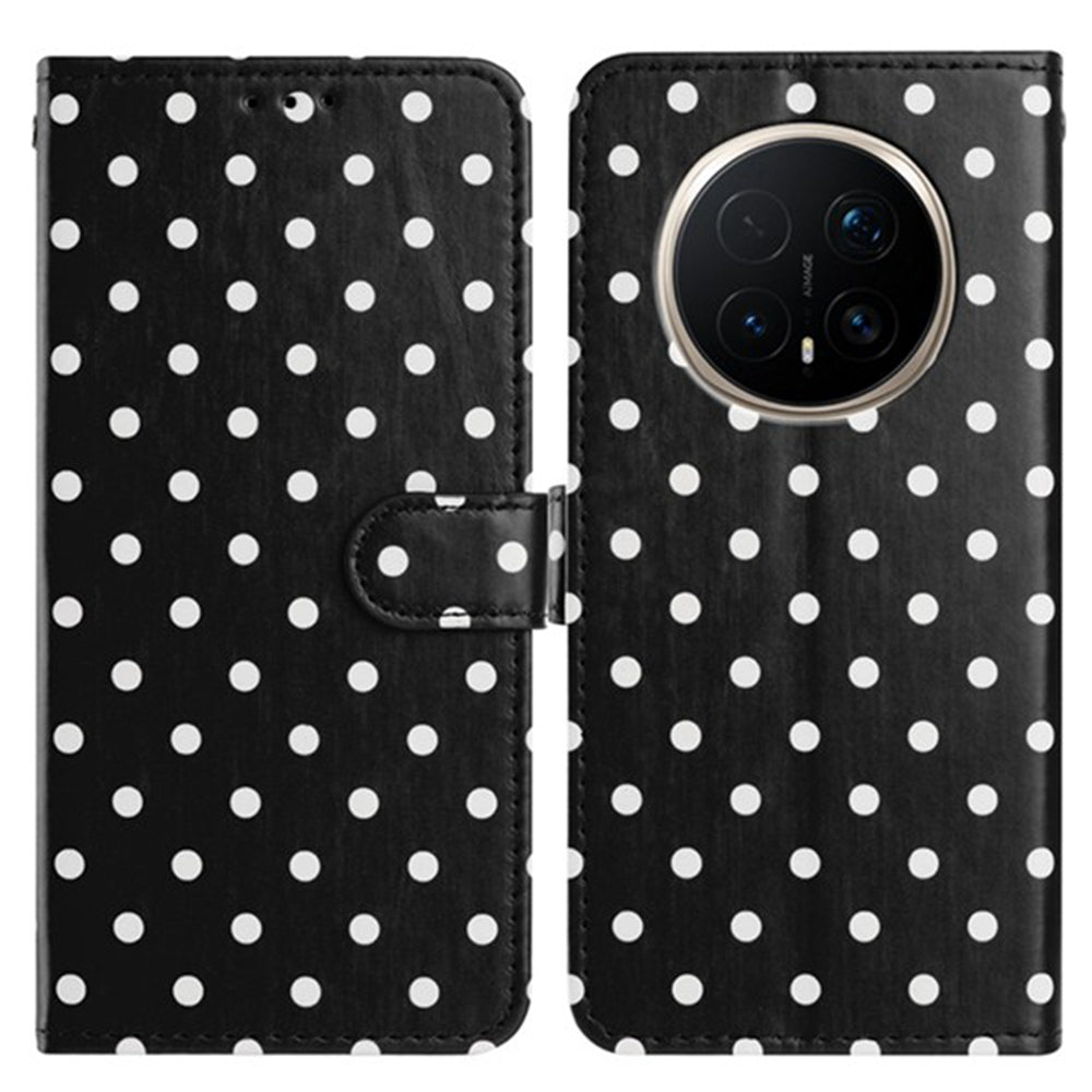 For Honor Magic8 Pro 5G Leather Case Polka Dot Pattern Wallet Stand Folio Phone Cover