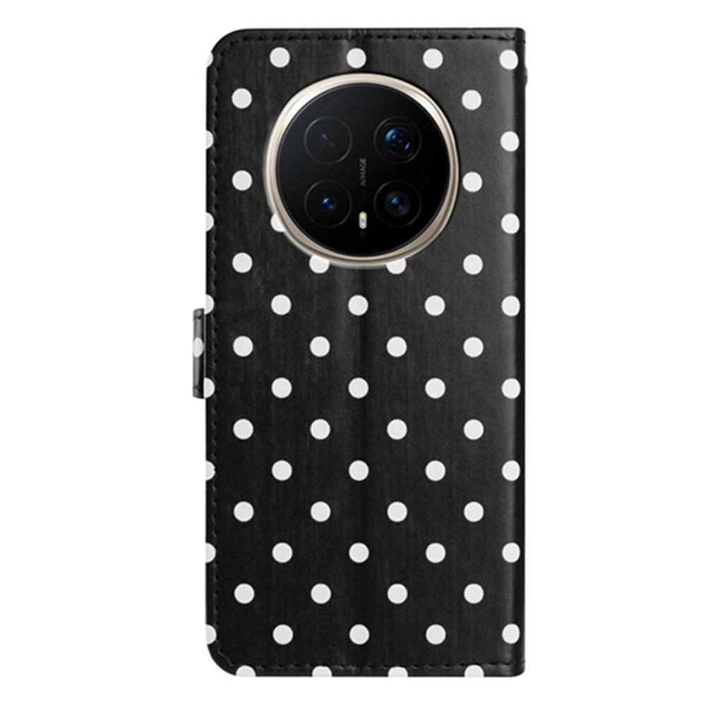 For Honor Magic8 Pro 5G Leather Case Polka Dot Pattern Wallet Stand Folio Phone Cover