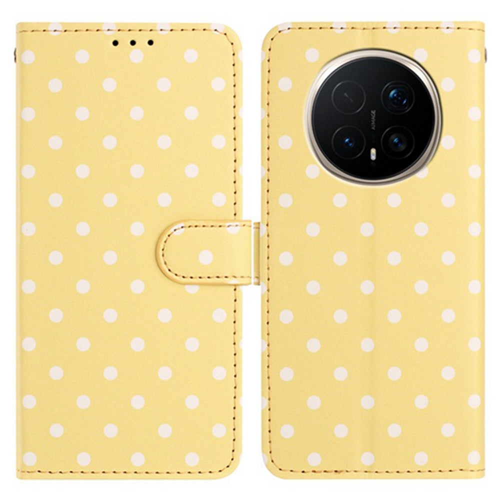 For Honor Magic8 Pro 5G Leather Case Polka Dot Pattern Wallet Stand Folio Phone Cover