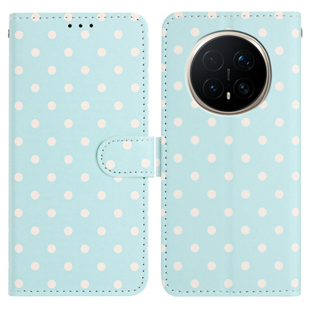 For Honor Magic8 Pro 5G Leather Case Polka Dot Pattern Wallet Stand Folio Phone Cover