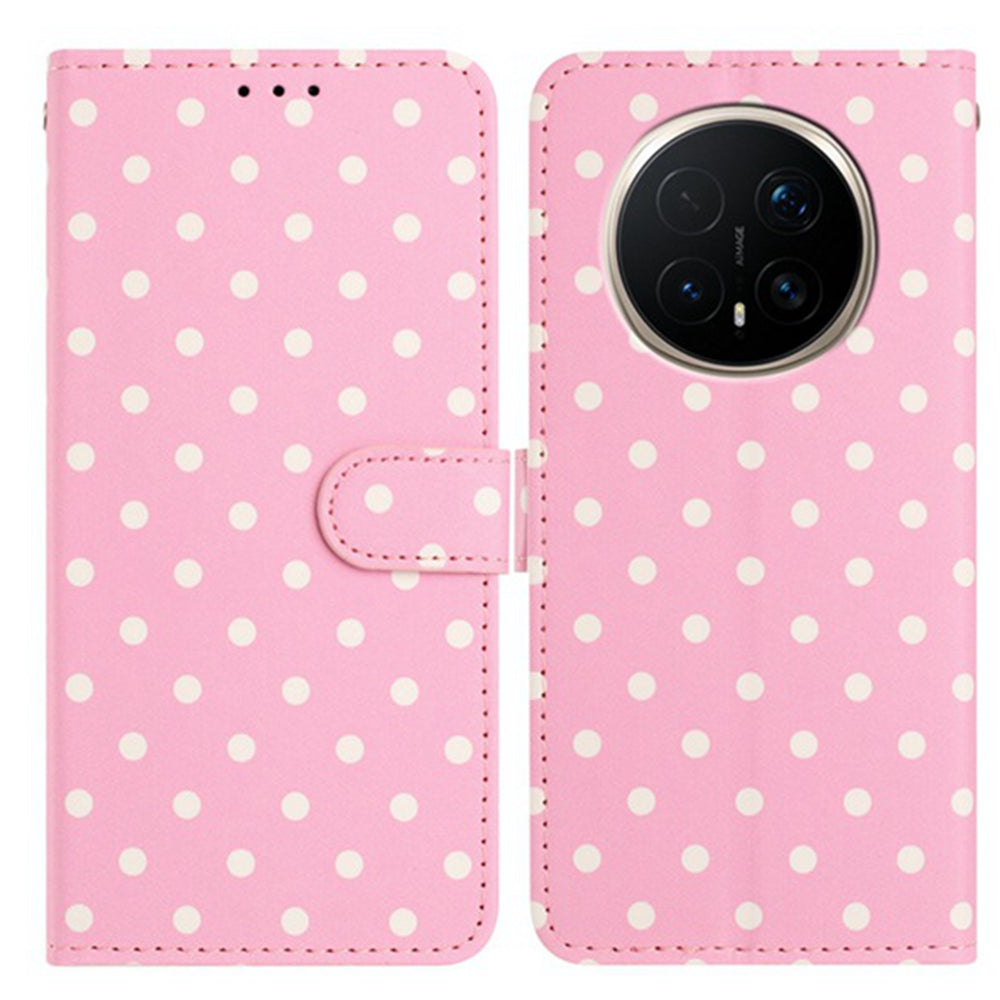 For Honor Magic8 Pro 5G Leather Case Polka Dot Pattern Wallet Stand Folio Phone Cover