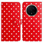 For Honor Magic8 Pro 5G Leather Case Polka Dot Pattern Wallet Stand Folio Phone Cover