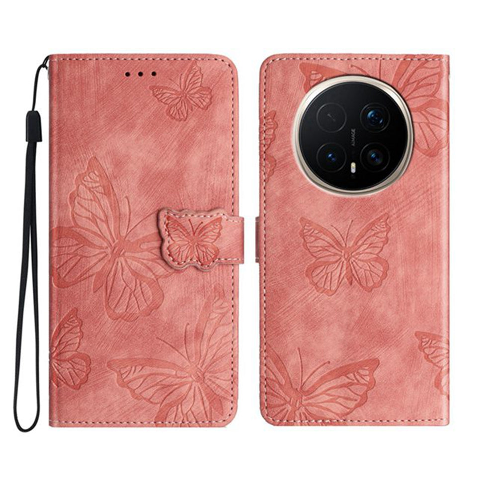 For Honor Magic8 Pro 5G Case Butterfly Design Flip Wallet Leather Phone Cover Skin-Touch