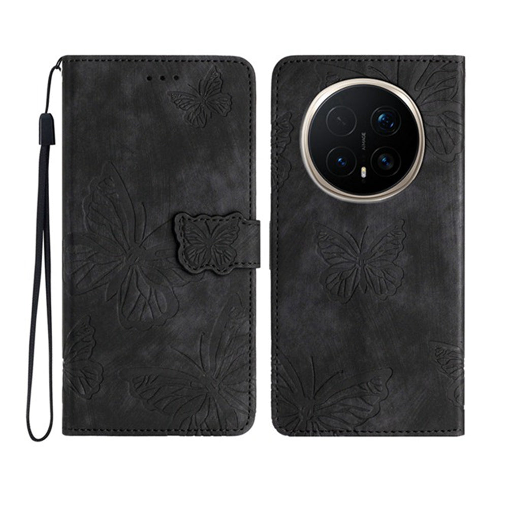 For Honor Magic8 Pro 5G Case Butterfly Design Flip Wallet Leather Phone Cover Skin-Touch