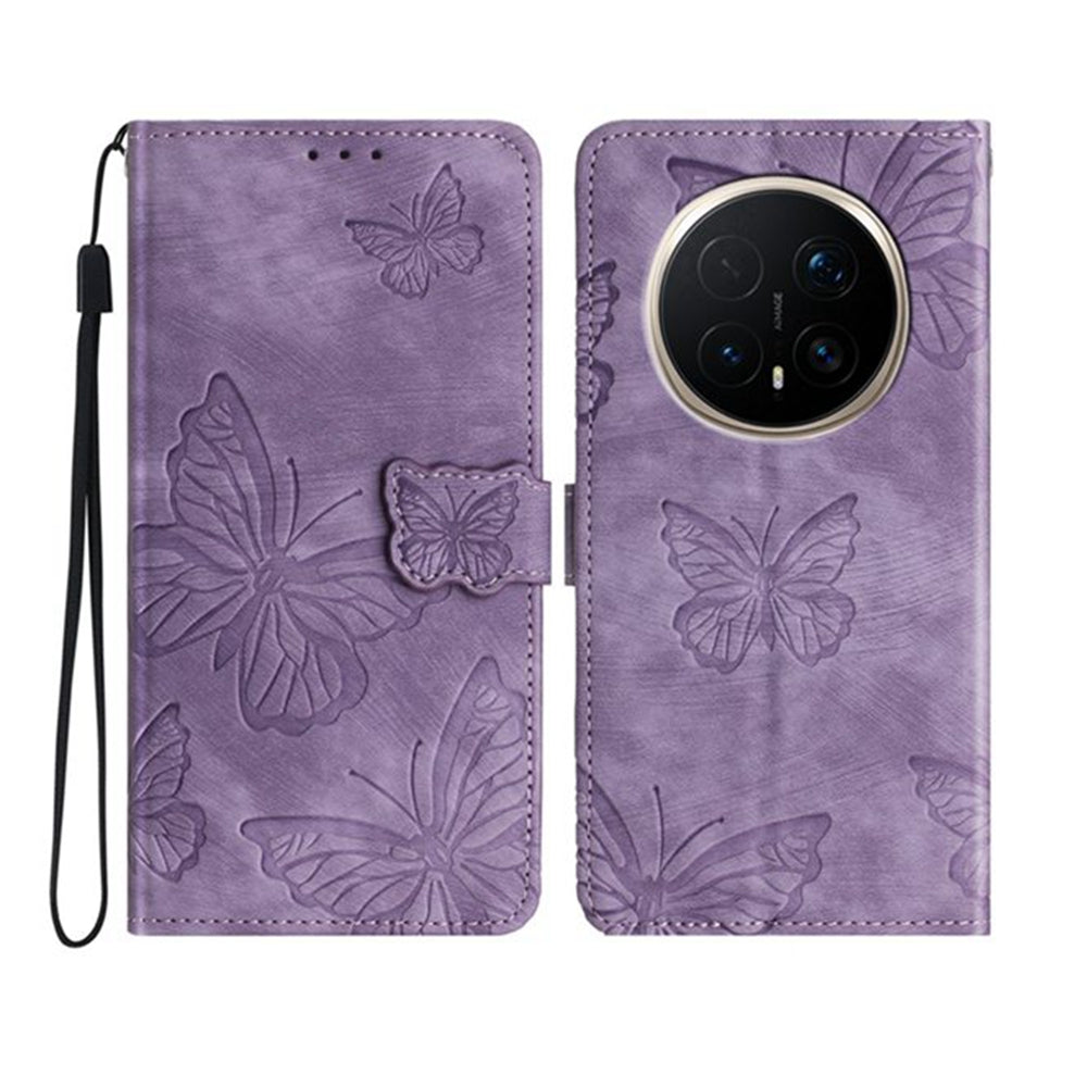 For Honor Magic8 Pro 5G Case Butterfly Design Flip Wallet Leather Phone Cover Skin-Touch