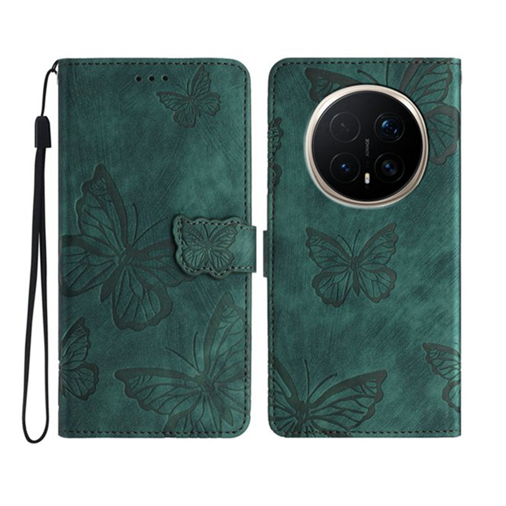 For Honor Magic8 Pro 5G Case Butterfly Design Flip Wallet Leather Phone Cover Skin-Touch