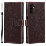 Samsung Galaxy S26+ Stativfodral Präglat Totem PU-läder Plånboksfodral med Handledsrem