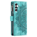For Samsung Galaxy S26+ Wallet Case Mandala Flower Pattern PU Leather Phone Cover with Wrist Strap