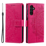 For Samsung Galaxy A57 5G Stand Case Imprinted Totem PU Leather Wallet Phone Cover with Wrist Strap