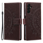 For Samsung Galaxy A57 5G Stand Case Imprinted Totem PU Leather Wallet Phone Cover with Wrist Strap