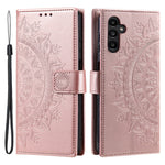 For Samsung Galaxy A57 5G Stand Case Imprinted Totem PU Leather Wallet Phone Cover with Wrist Strap