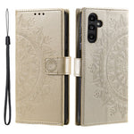 For Samsung Galaxy A57 5G Stand Case Imprinted Totem PU Leather Wallet Phone Cover with Wrist Strap