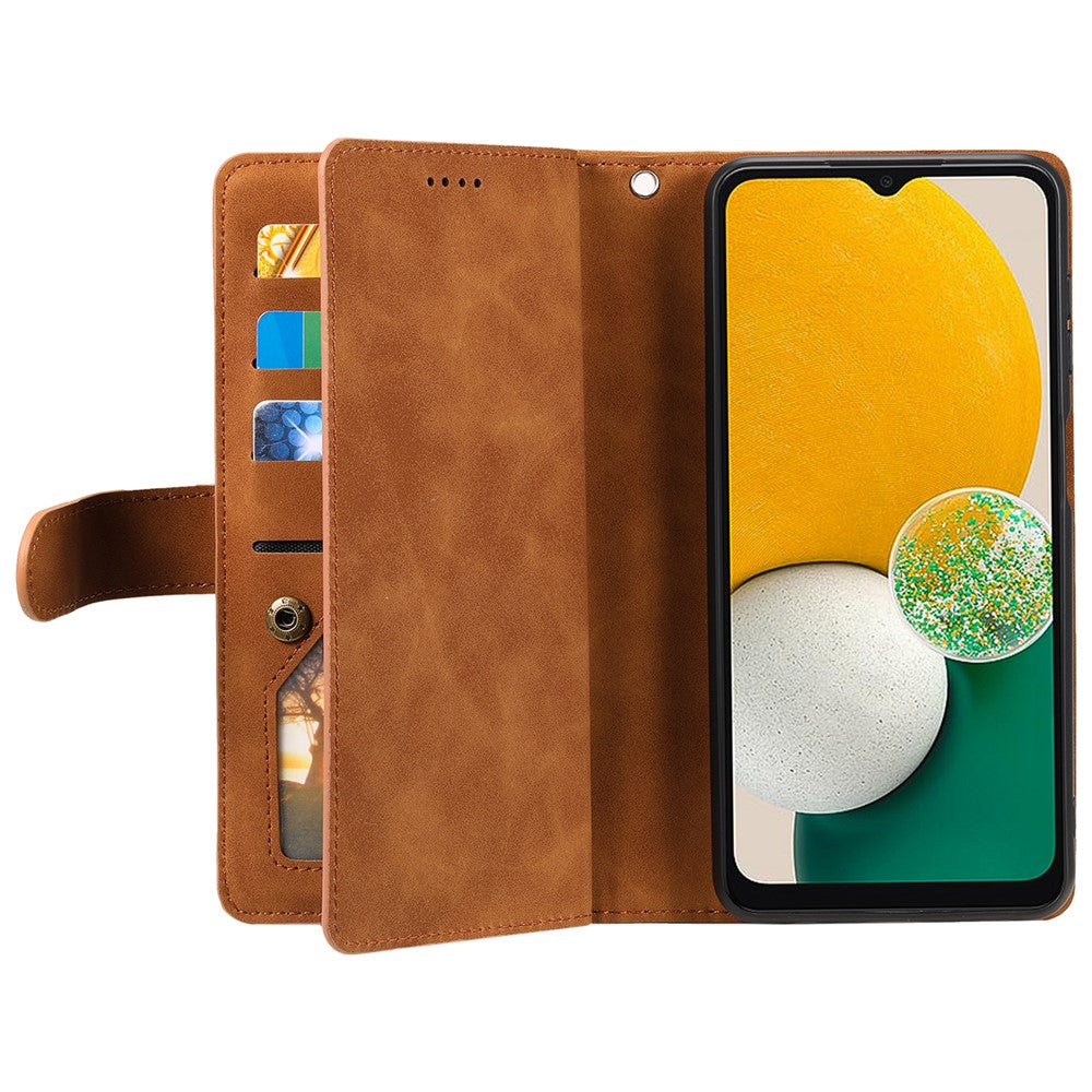 For Samsung Galaxy A57 5G Case 9 Card Slots Zipper Wallet PU Leather Phone Cover with Wrist Strap