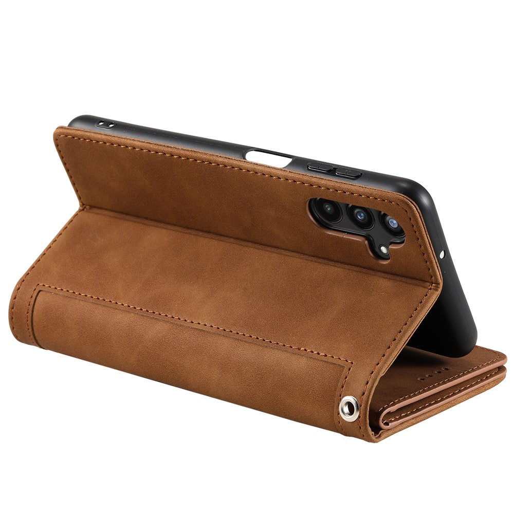 For Samsung Galaxy A57 5G Case 9 Card Slots Zipper Wallet PU Leather Phone Cover with Wrist Strap