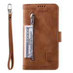 For Samsung Galaxy A57 5G Case 9 Card Slots Zipper Wallet PU Leather Phone Cover with Wrist Strap