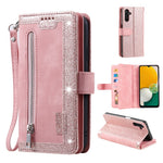 For Samsung Galaxy A57 5G Case 9 Card Slots Zipper Wallet PU Leather Phone Cover with Wrist Strap