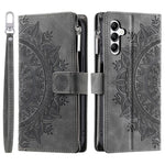 For Samsung Galaxy A57 5G Wallet Case Mandala Flower Pattern PU Leather Phone Cover with Wrist Strap