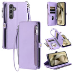 For Samsung Galaxy A57 5G Case TPU + PU Leather Wallet Phone Cover with Wrist Strap