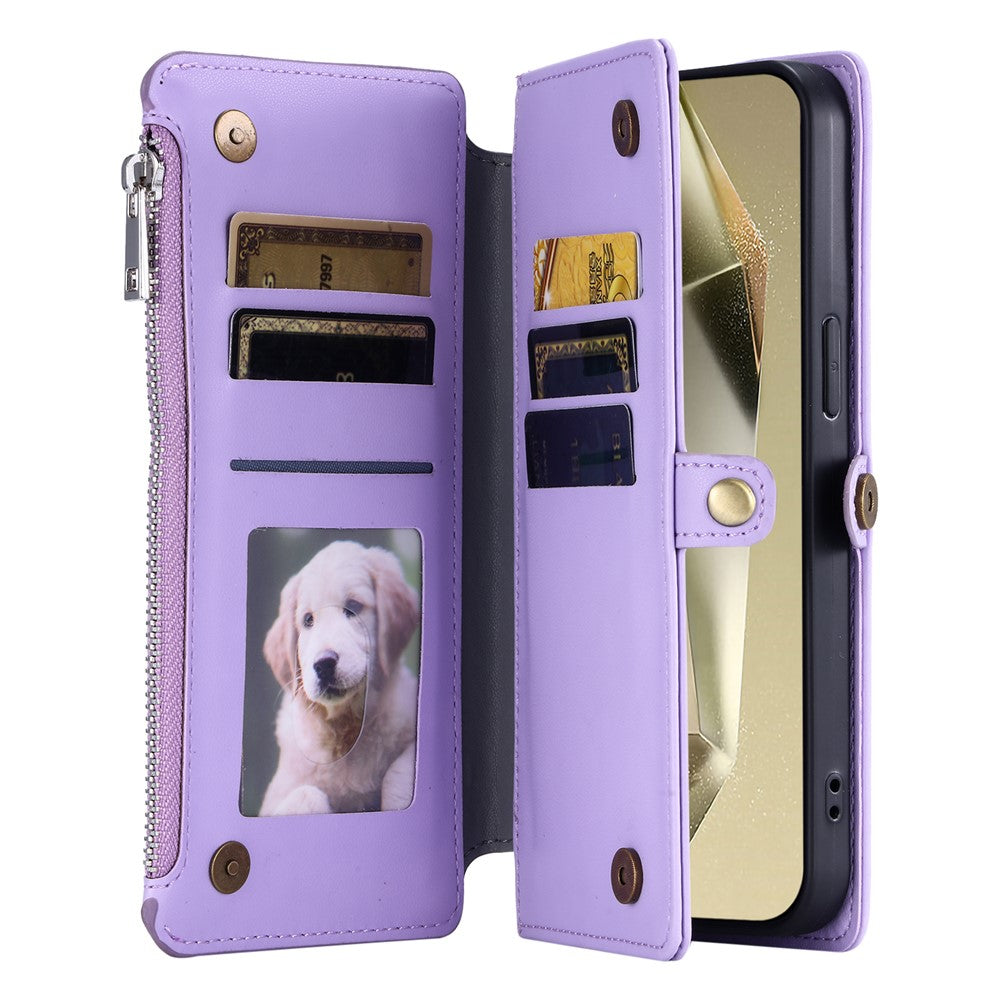For Samsung Galaxy A57 5G Case TPU + PU Leather Wallet Phone Cover with Wrist Strap