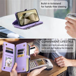 For Samsung Galaxy A57 5G Case TPU + PU Leather Wallet Phone Cover with Wrist Strap