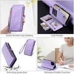 For Samsung Galaxy A57 5G Case TPU + PU Leather Wallet Phone Cover with Wrist Strap
