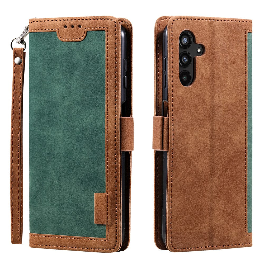 Til Samsung Galaxy A57 5G Etui RFID-blokerende Pung Stand Læder Telefoncover med Håndledsrem