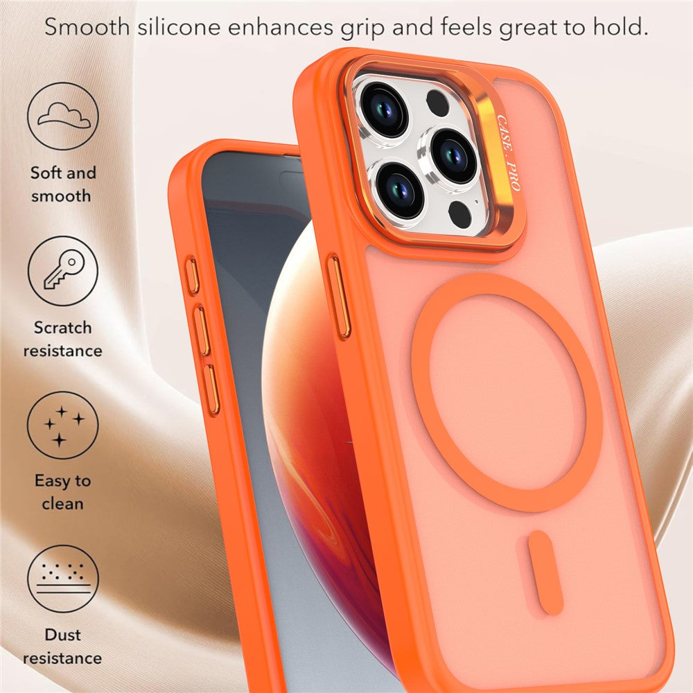 For iPhone 13 Pro Max Case Foldable Kickstand Matte PC + TPU Phone Cover Compatible with MagSafe