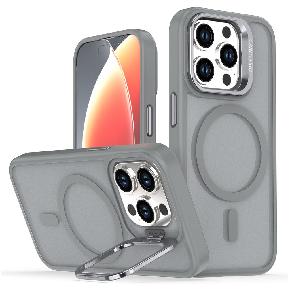 iPhone 13 Pro Max-skal, vikbart stöd, matt PC + TPU-mobilskal, kompatibelt med MagSafe