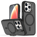 For iPhone 13 Pro Max Case Foldable Kickstand Matte PC + TPU Phone Cover Compatible with MagSafe