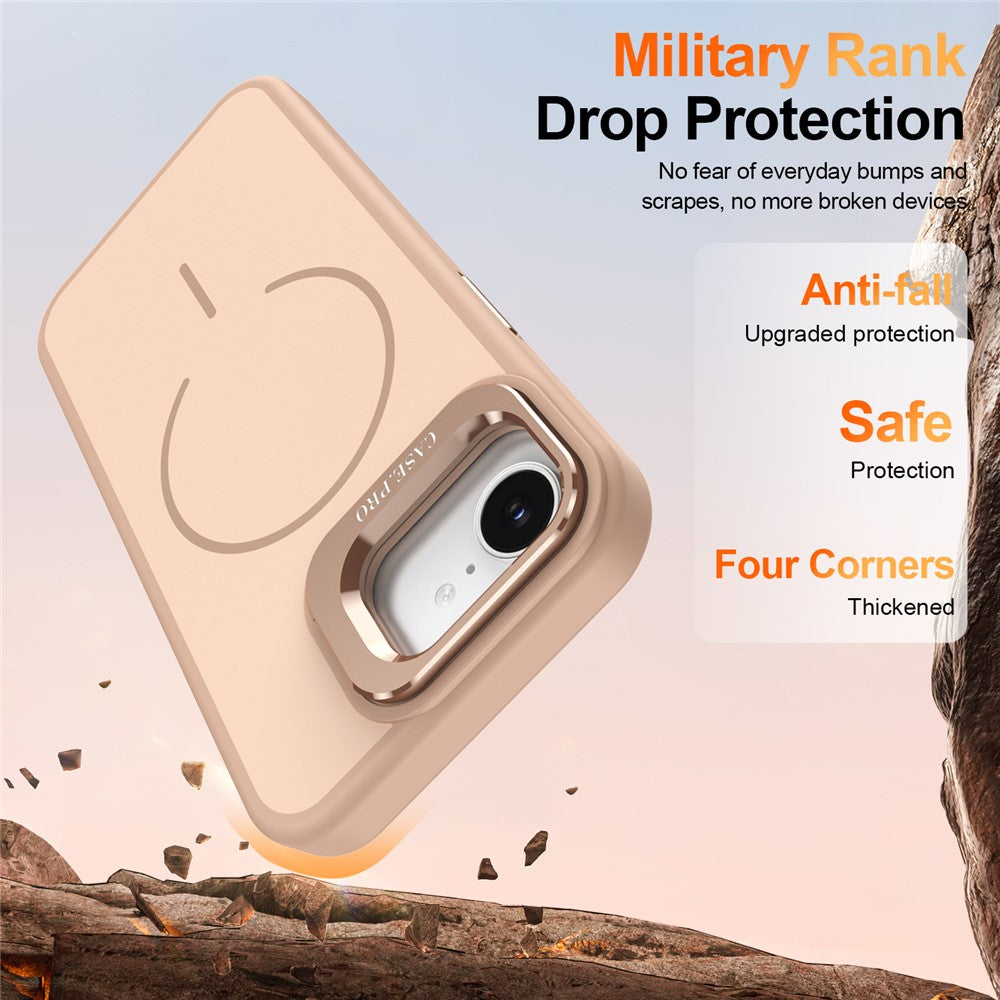 For iPhone 17th / 16th Case Compatible with MagSafe Skin-touch PC + TPU Phone Cover with Foldable Kickstand