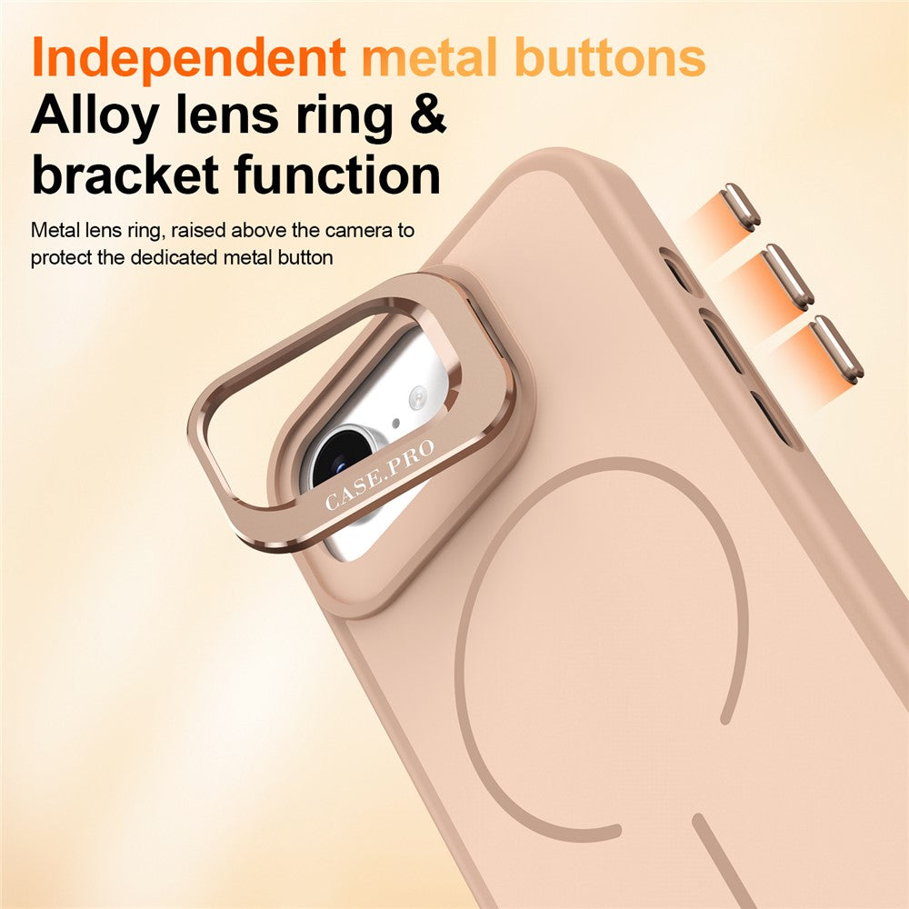 For iPhone 17th / 16th Case Compatible with MagSafe Skin-touch PC + TPU Phone Cover with Foldable Kickstand