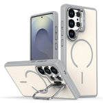 Samsung Galaxy S23 Ultra / S22 Ultra 5G Magnetiskt skal Skin-touch PC + TPU mobilskal med vikbart stativ
