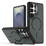 Samsung Galaxy S23 Ultra / S22 Ultra 5G Magnetiskt skal Skin-touch PC + TPU mobilskal med vikbart stativ
