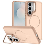 Samsung Galaxy S25+ / S24+-magnetetui i skin-touch-pc + TPU med foldbar støtte