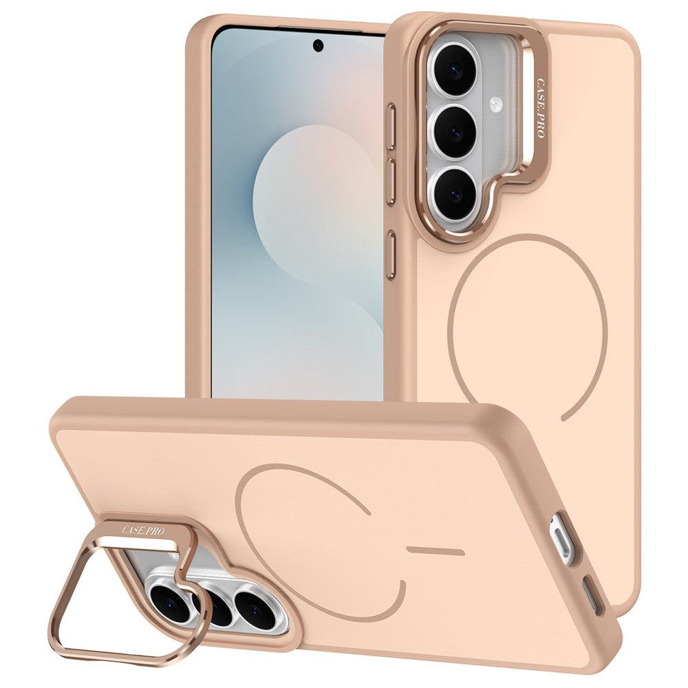 Samsung Galaxy S25+ / S24+-magnetetui i skin-touch-pc + TPU med foldbar støtte