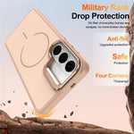 Samsung Galaxy S25+ / S24+-magnetetui i skin-touch-pc + TPU med foldbar støtte