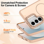 Samsung Galaxy S25+ / S24+-magnetetui i skin-touch-pc + TPU med foldbar støtte
