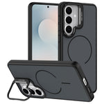Samsung Galaxy S25+ / S24+-magnetetui i skin-touch-pc + TPU med foldbar støtte