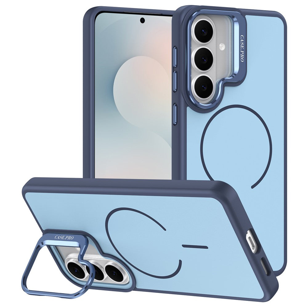 Samsung Galaxy S25+ / S24+-magnetetui i skin-touch-pc + TPU med foldbar støtte