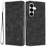 For Samsung Galaxy S26+ Flip Case Cherry Blossom Pattern Leather Wallet Stand Phone Cover with Wrist Strap