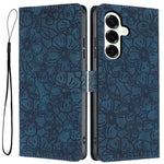 For Samsung Galaxy S26+ Flip Case Cherry Blossom Pattern Leather Wallet Stand Phone Cover with Wrist Strap