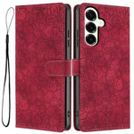 For Samsung Galaxy S26+ Flip Case Cherry Blossom Pattern Leather Wallet Stand Phone Cover with Wrist Strap