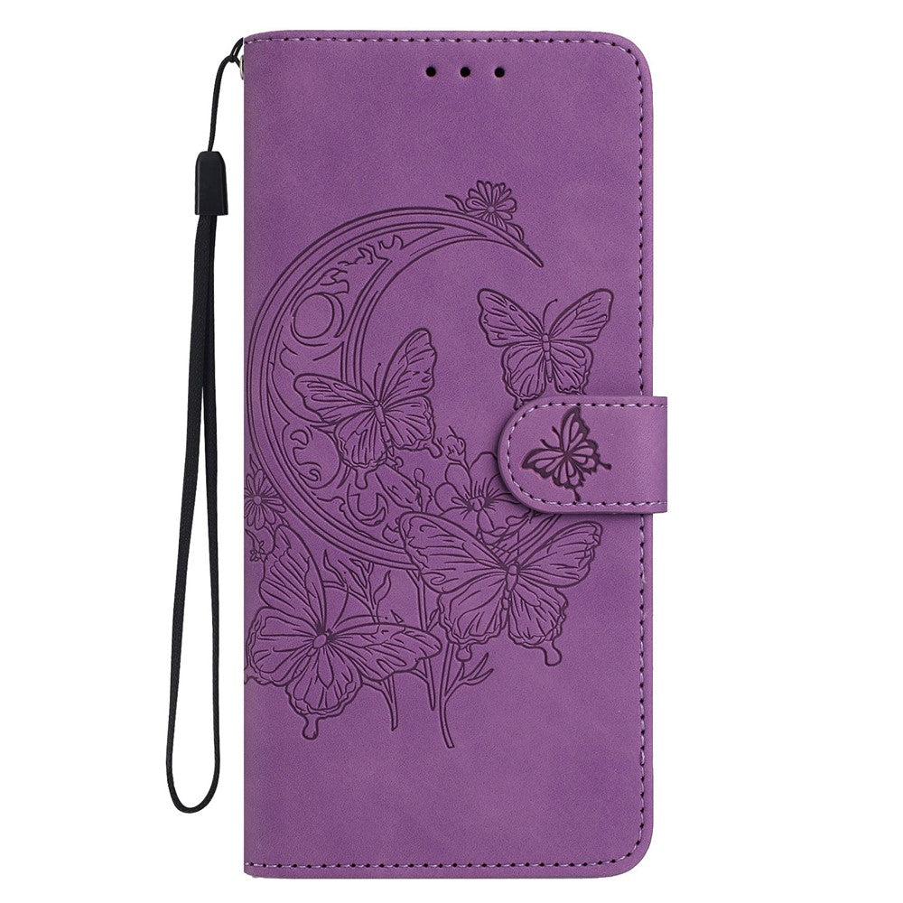 For Samsung Galaxy S26+ Case Butterfly Flower Imprinted PU Leather Wallet Stand Phone Cover
