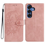 Samsung Galaxy S26+-etui med præget sommerfugleblomstmotiv i PU-læder og pung