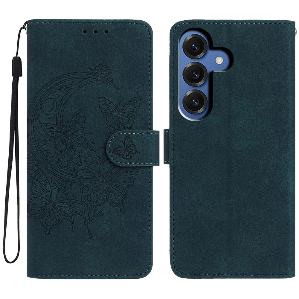 For Samsung Galaxy S26+ Case Butterfly Flower Imprinted PU Leather Wallet Stand Phone Cover