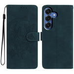 Samsung Galaxy S26+-etui med præget sommerfugleblomstmotiv i PU-læder og pung