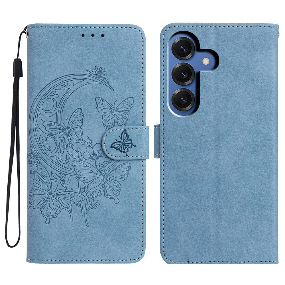 For Samsung Galaxy S26+ Case Butterfly Flower Imprinted PU Leather Wallet Stand Phone Cover