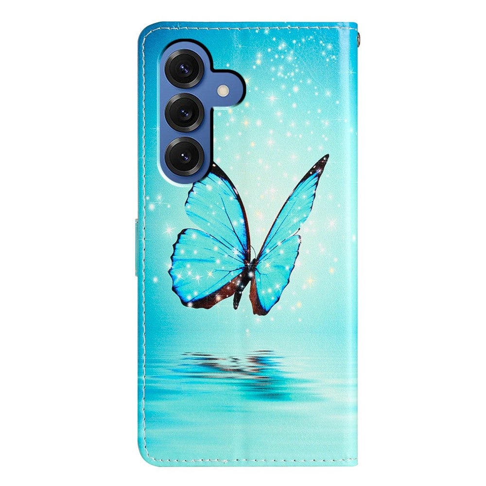 Plånboksfodral för Samsung Galaxy S26+ i PU-läder med mönstertryck och stativ, mobilskal med rem