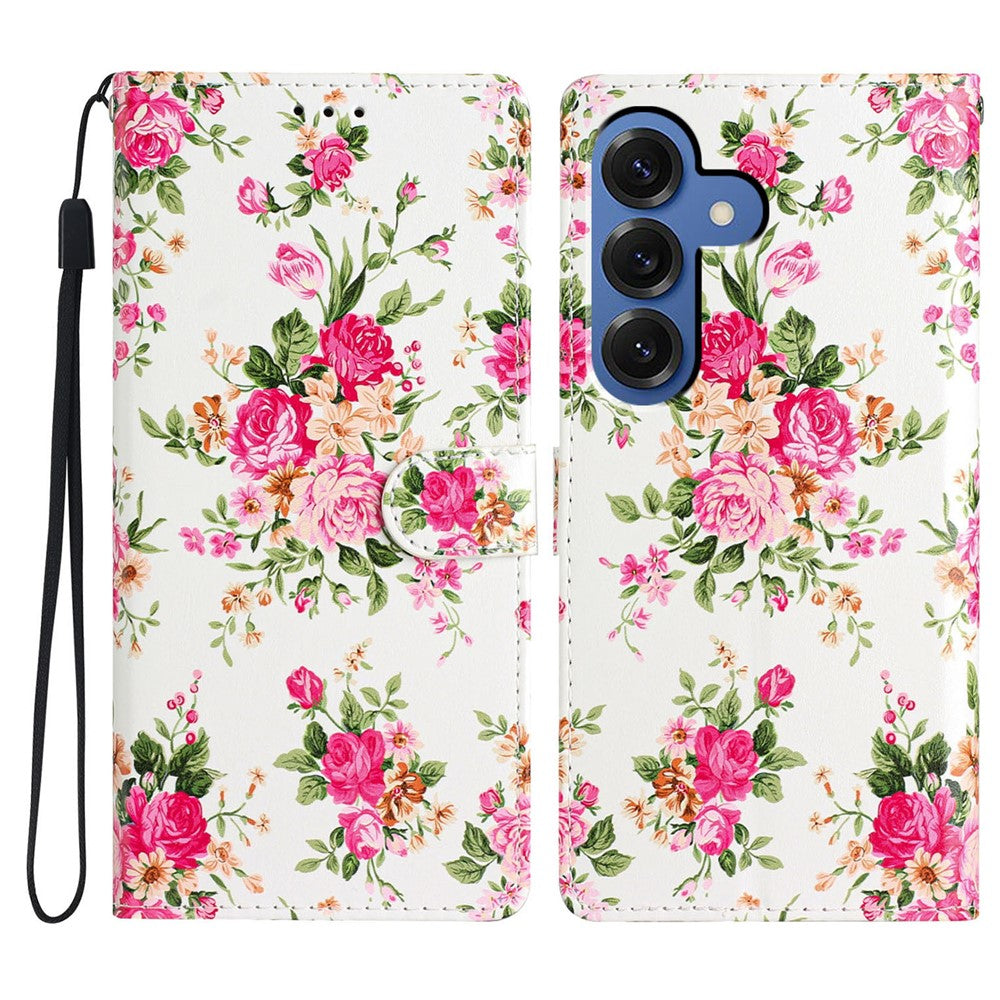 For Samsung Galaxy S26+ Wallet Case PU Leather Pattern Printing Stand Phone Cover with Strap