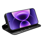 QIALINO For Xiaomi 17 Pro Wallet Case Genuine Cow Leather Phone Cover Card Holder Stand